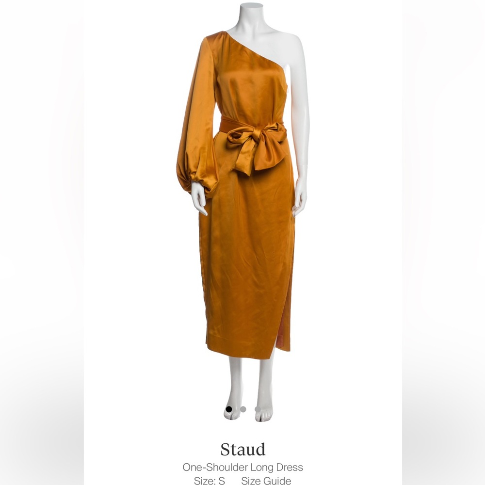 Staud - one shoulder gold dress